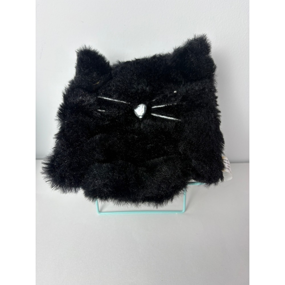 Claire's Black‎ Faux Fur Cat Face Chair 7" Tall w Nose and Whiskers w Tags